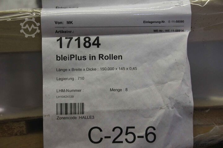 ロール状のリード MK 150.000 x 145 x 0,45 mm