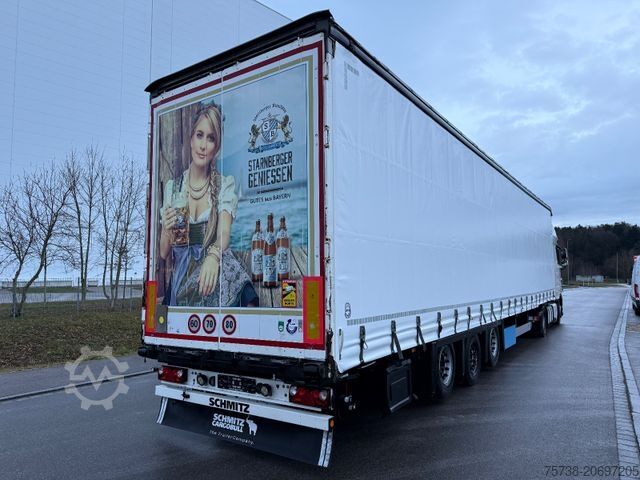 Atvira puspriekabė su tentu SCHMITZ CARGOBULL SCS24 MEGATRAILER/LUFT-LIFT/Hubdach/2xLIFT-ACHSE