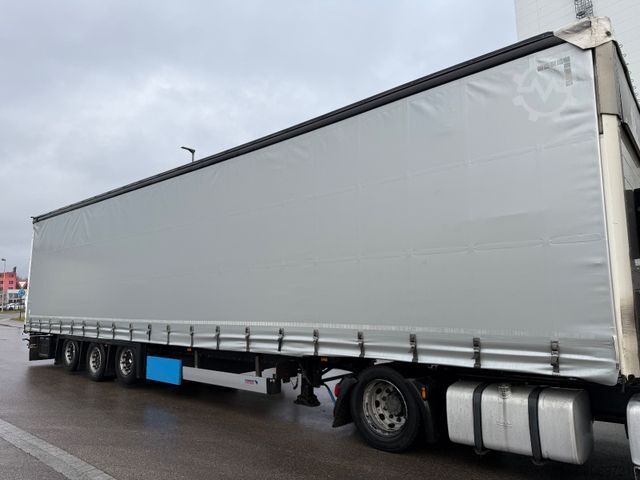 Atvira puspriekabė su tentu SCHMITZ CARGOBULL SCS24 MEGATRAILER/LUFT-LIFT/Hubdach/2xLIFT-ACHSE