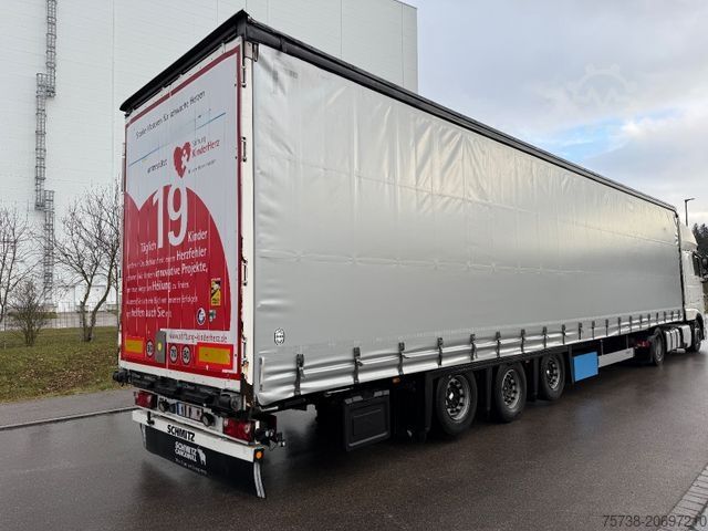Atvira puspriekabė su tentu SCHMITZ CARGOBULL SCS24 MEGATRAILER/LUFT-LIFT/Hubdach/2xLIFT-ACHSE