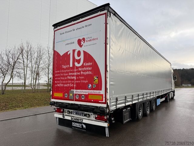 Semi-reboque aberto com lona SCHMITZ CARGOBULL SCS24 MEGATRAILER/LUFT-LIFT/Hubdach/2xLIFT-ACHSE