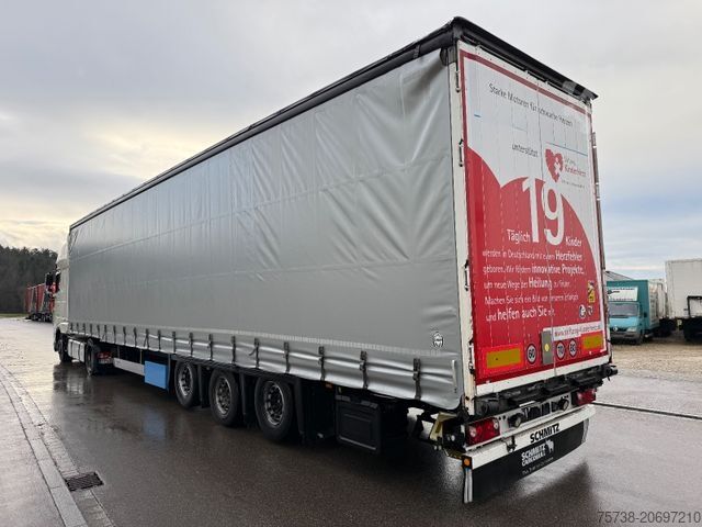 Semi-reboque aberto com lona SCHMITZ CARGOBULL SCS24 MEGATRAILER/LUFT-LIFT/Hubdach/2xLIFT-ACHSE