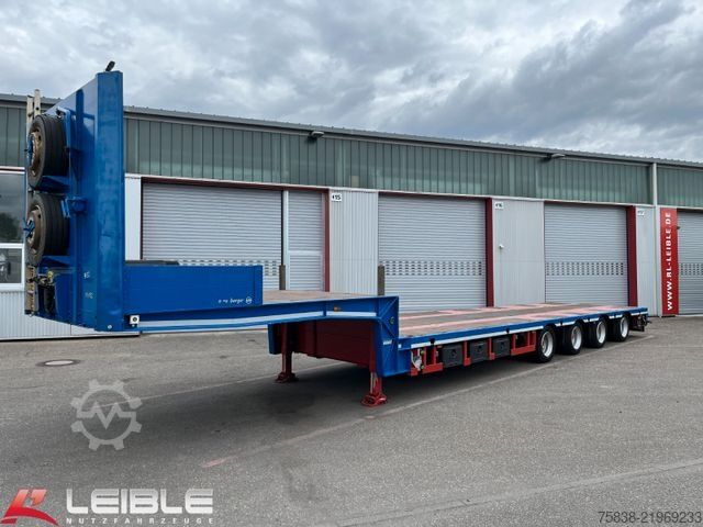 Low loader semitrailer MEUSBURGER MTS-4*48t Tieflader*3+4.Lenkachse*Ladehöhe 0,87