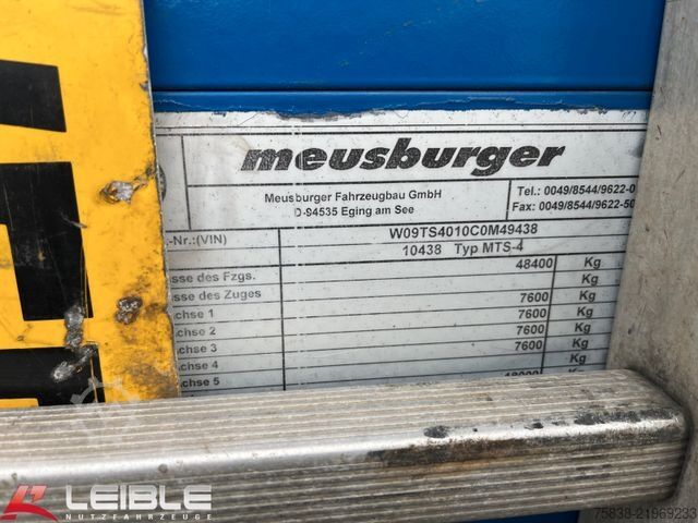 Low loader semitrailer MEUSBURGER MTS-4*48t Tieflader*3+4.Lenkachse*Ladehöhe 0,87