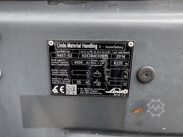 Linde H40T-02 Duplex 370 3ème / 4ème fonction GPL 2014 LINDE H40T-02 Duplo 370 3e / 4e Functie LPG 2014