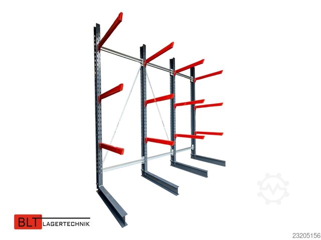 ca. 4 lfm. Kragarmregal H: 400cm ,Fuß +3 650 kg Belastung pro Arm , Langgutregal