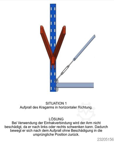  ca. 4 lfm. Kragarmregal H: 400cm ,Fuß +3 650 kg Belastung pro Arm , Langgutregal