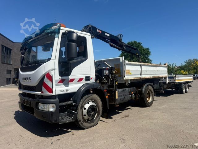 Kiper kamion IVECO 140E250 Kipper mit HIAB Kran möglich mitAnhänger