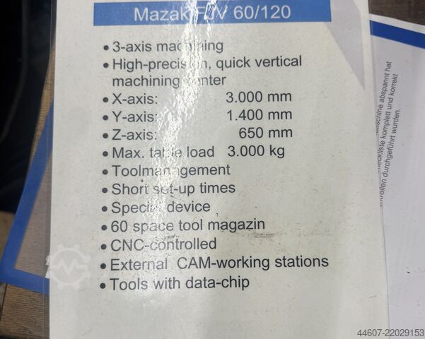 মাজাক FJV 60/120 Mazak Mazak Ajv 60/120