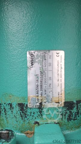 Sūknis, Wilo IL80/190-18.5/2; 18,5 kW Wilo Pump, Wilo IL80/190-18.5/2; 18.5 kW