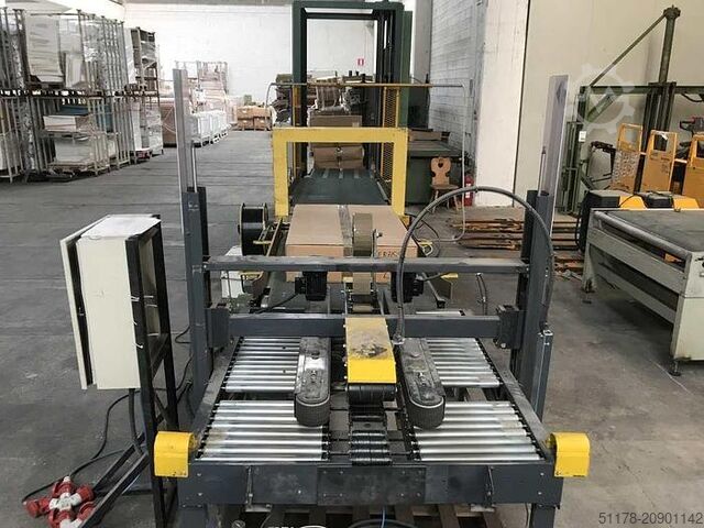 Packaging line for boxes of dismantled beds or similar products