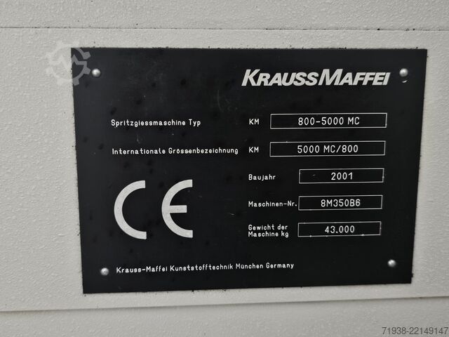 Machine de moulage par injection Krauss Maffei KM 800-5000 MC