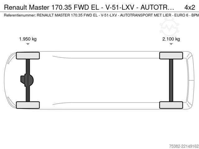 Autotransporter Renault Master 170.35 FWD EL - V-51-LXV - AUTOTRANSPORT...