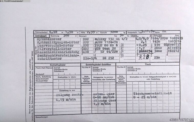 Flachschleifmaschine ELB-SCHLIFF SW 10 VA I-S