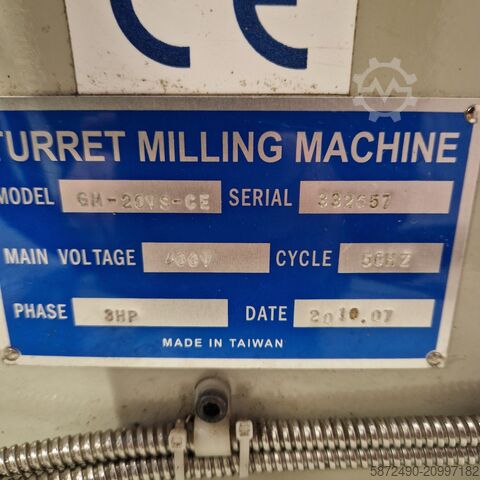 Fresadora de herramientas Golden Mill GM 20-VS-CE