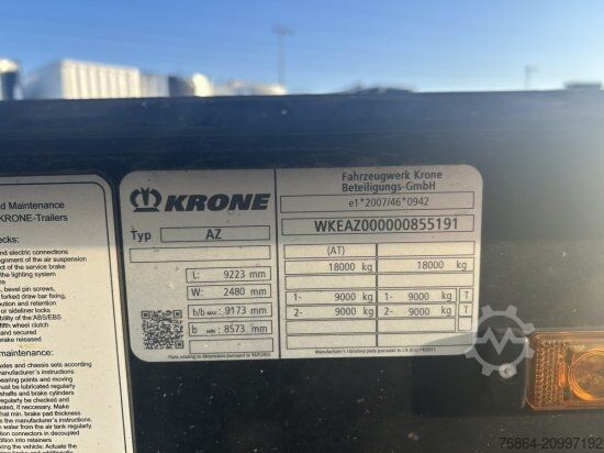 Remolque con chasis intercambiable KRONE MAXI LAFETTE, BPW ACHSEN