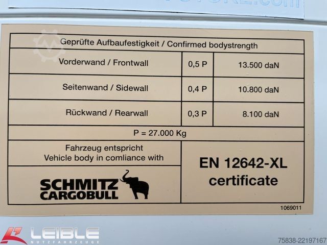 Atvērta puspiekabe ar tentu SCHMITZ CARGOBULL SCS 24XLight*RSAB*Zertifikat Code XL*Getränke*