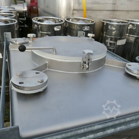 630-літровий мобільний конічний контейнер з V4A з внутрішнім покриттям Halar Stöcklin 9777