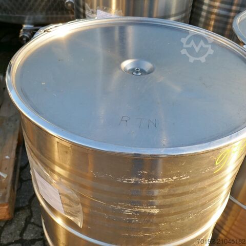 Бочка 200 літрів із V4A зі стяжним кільцем і кришкою  9774