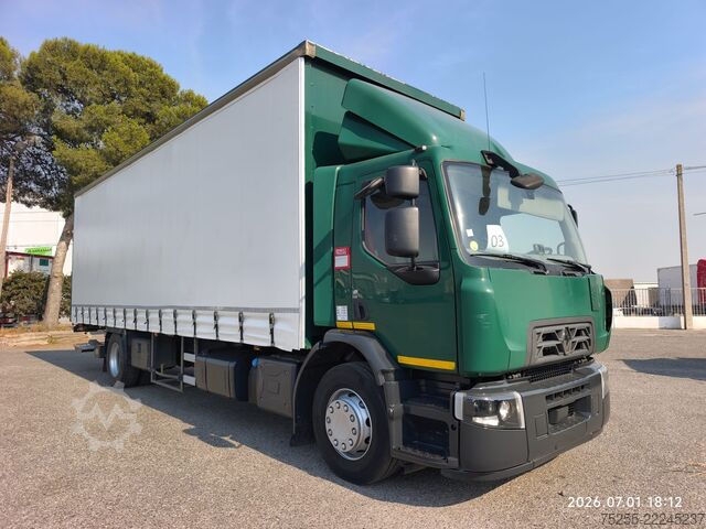 Camião plataforma com lona RENAULT 18.280 D WIDE