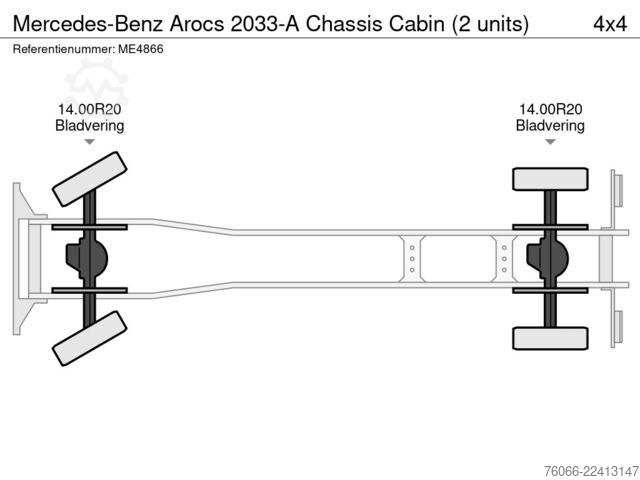 Chassis with cab Mercedes-Benz Arocs 2033-A Chassis Cabin (2 units)