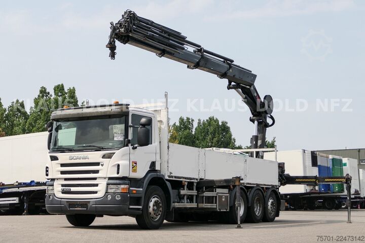 Tovorna dvigalka na tovornjaku SCANIA P 400 Pritsche Kran HIAB 377 E Funk Euro 5