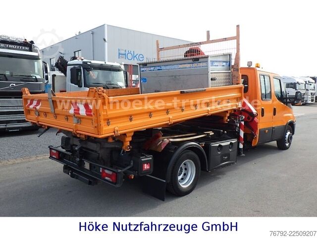 Dreiseitenkipper IVECO 70 C 18 DoKa/Kipper/Palfinger Kran/Greifer/2xAHK