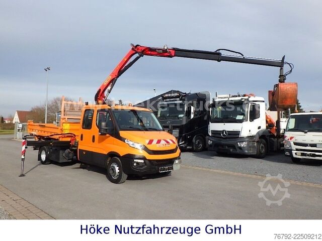 Transporter mit Kipper IVECO 70 C 18 DoKa/Kipper/Palfinger Kran/Greifer/2xAHK