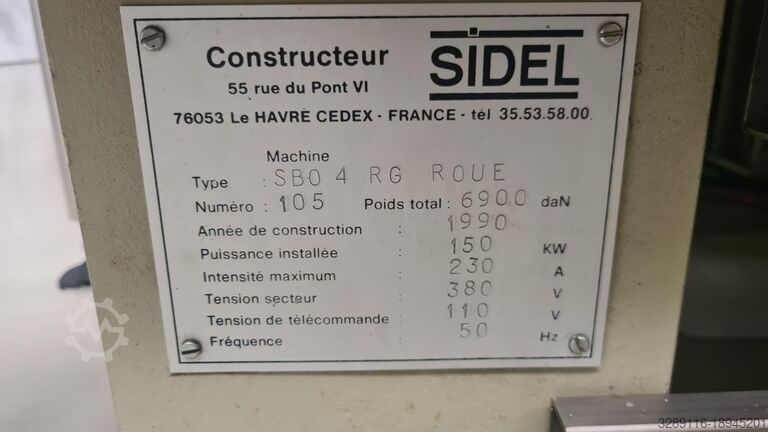 Máquina de soplado de botellas PET Sidel SB4 RG ROUE