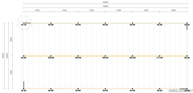  10x25m Lagerbühne , Belastung : 500kg/qm Unterkante: 3,0m , ca. 250qm Systembühne