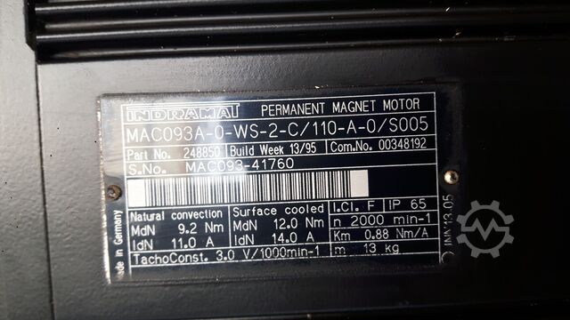Motores de eixos Torno CNC INDRAMAT INDRAMAT MAC093A-0-WS-2-C/110-A-0/S005