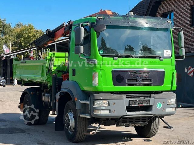Autocamion basculant tridirecțional MAN TGM 18.340 4x2 Meiller DSK + Palfinger-Ladekran