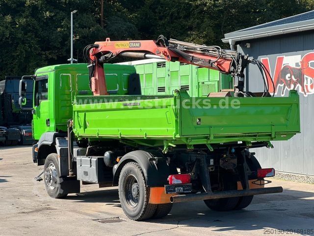 Autocamion basculant tridirecțional MAN TGM 18.340 4x2 Meiller DSK + Palfinger-Ladekran