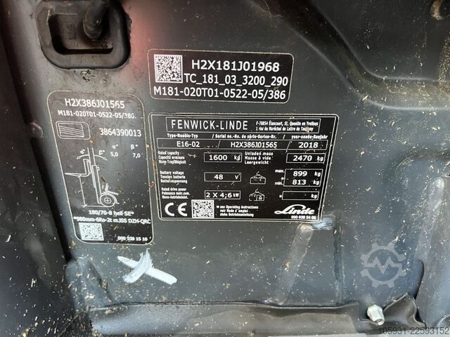 Elektrikli 3 tekerlekli forklift Linde E16-02