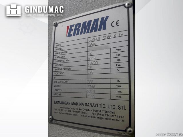 शीट मेटल मशीन ERMAKSAN HVR 3100-16