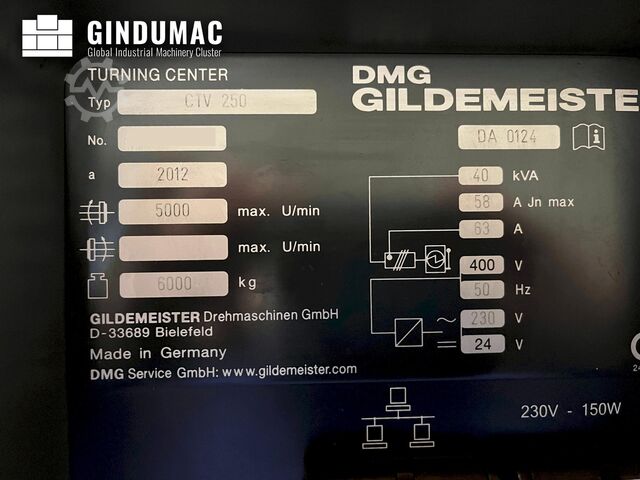Vertikal svarvmaskin DMG GILDEMEISTER CTV 250