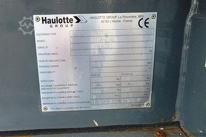 Elevador de tijera Haulotte Star 6AE Electric, Non Marking Tyres, 5.8m Working