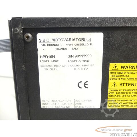 Componente  SBC HPD16N Servoantrieb / Frequenzumrichter SN: 98115999