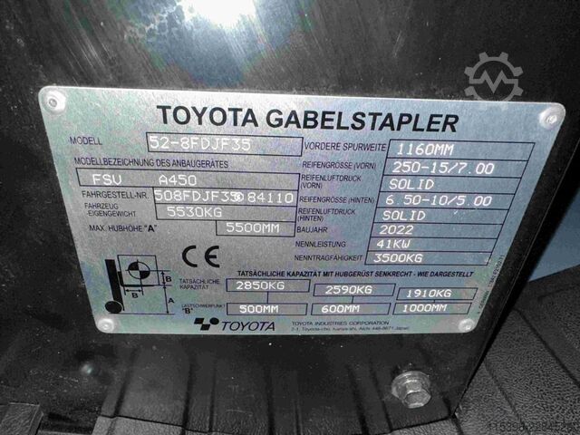 ডিজেল ফর্কলিফ্ট Toyota 52-8FDJF35 - TRIPLEX - NEUWERTIG !!!