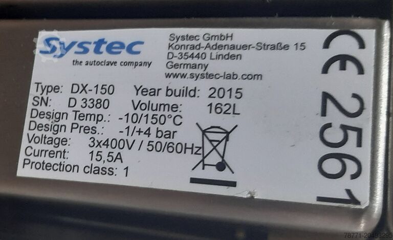 수평 오토클레이브 SysTec DX-150