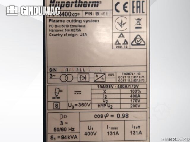 מכונת חיתוך פלזמה Hypertherm PL-YPE 3100