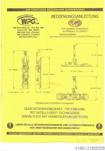 वैक्यूम सामग्री सक्शन लिफ्टर WPG PCFT 1 A1