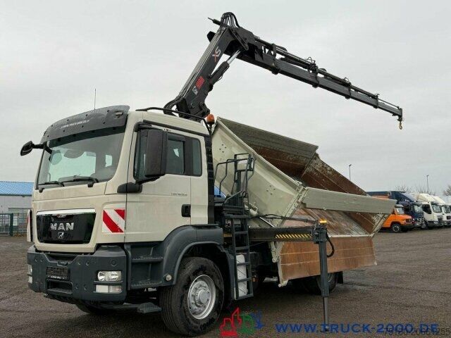 Xe ben ba chiều MAN 18.320 4x4 H Hiab144 15mHöhe Bordmatik Greiferst