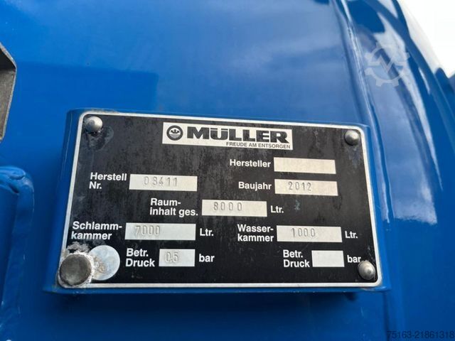 真空罐式卡车 MAN TG-M 18.340 4x2  Saug + Spülwagen Müller Vacumas