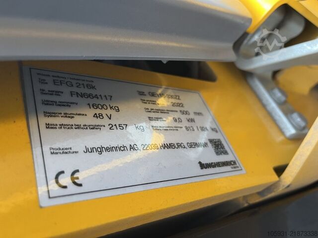 Elektro 3 Rad-Stapler Jungheinrich EFG216k
