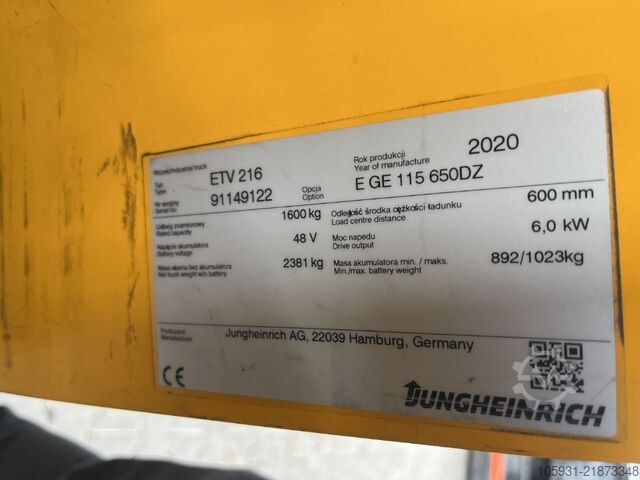 Schubmaststapler Jungheinrich ETV216