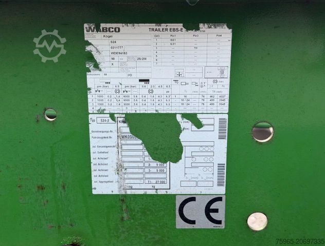 Полуприцеп с сменным кузовом KÖGEL S24-2 BACK SLIDER LIFT AXLE DISC BRAKES 3 PIECES