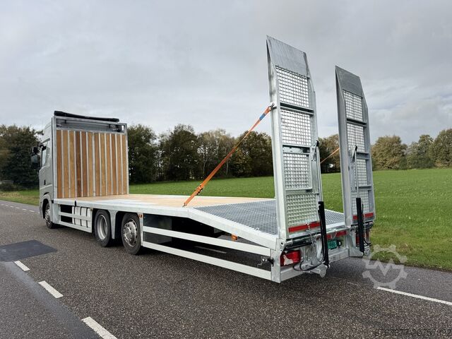 Scania S450 NGS 6X2 mašīnu transportieris / uzbraucamā kravas automašīna Euro 6 Automāts - Pilna gai SCANIA S450 NGS 6X2 Machine Transporter / Oprij Vrachtwagen Euro 6 Automaat - Full Air - 2019 - APK 11-26