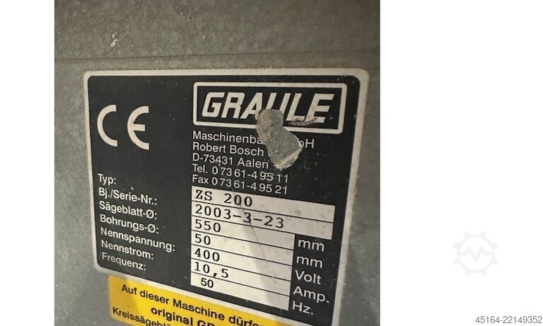 Kružna pila za skraćivanje sa postoljem Graule ZS 200