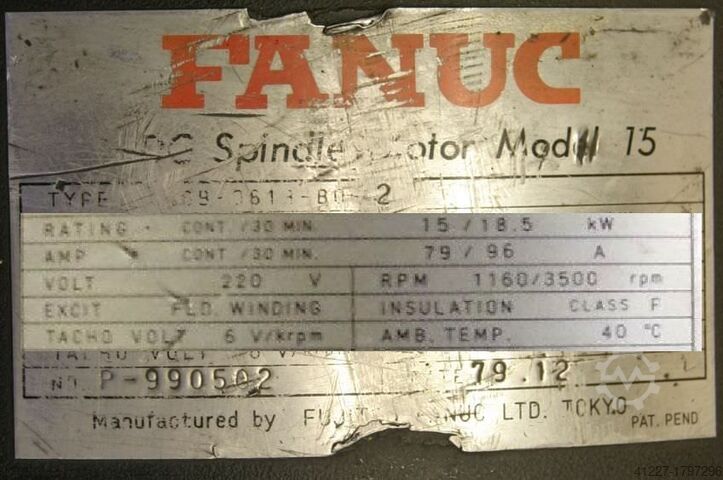 Servomotor de corriente continua 11,5/18,5 kW 1160/3500 rpm FANUC Model 15